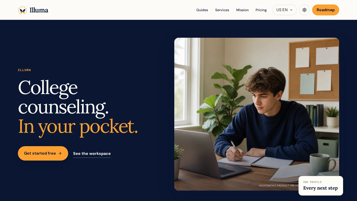 Illuma college admissions landing-page redesign preview